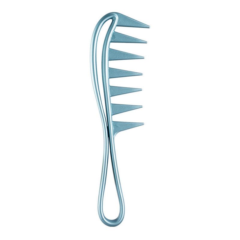 Men's Vintage Pompadour Wide-Tooth Comb, Slick-Back Styling Hair Comb, Plastic Hairdressing Comb—Blue