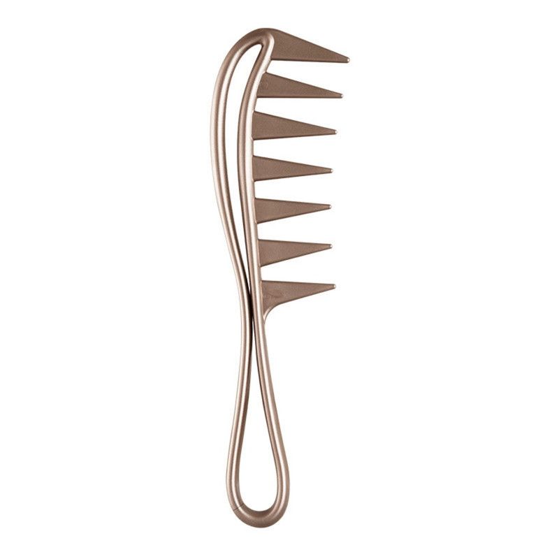 Men's Vintage Pompadour Wide-Tooth Comb, Slick-Back Styling Hair Comb, Plastic Hairdressing Comb—Champagne