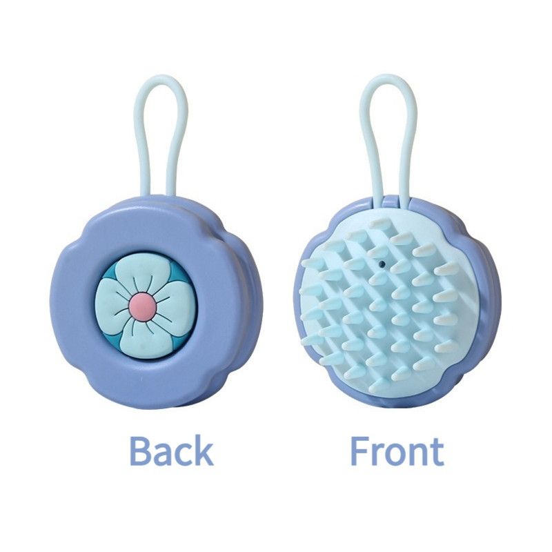 Silicone Shampoo Brush, Wet & Dry Scalp Massage Comb, Cleaning Itch Relief Hair Washing Brush—Blue
