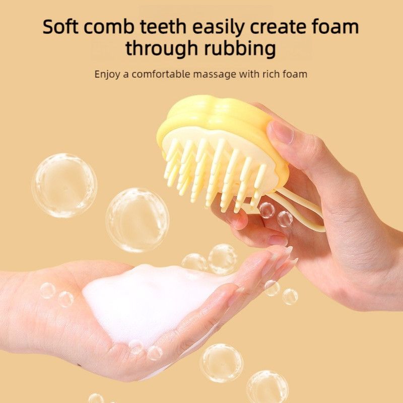 Silicone Shampoo Brush, Wet & Dry Scalp Massage Comb, Cleaning Itch Relief Hair Washing Brush—Blue
