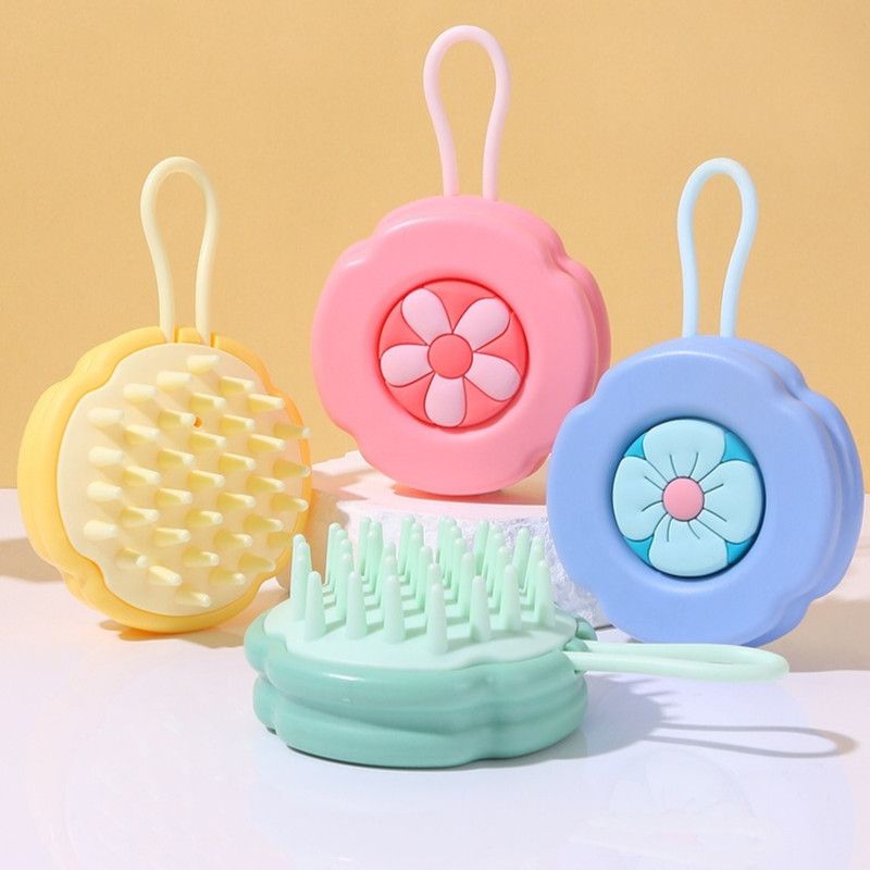 Silicone Shampoo Brush, Wet & Dry Scalp Massage Comb, Cleaning Itch Relief Hair Washing Brush—Blue