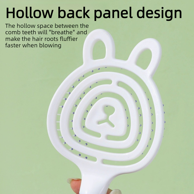 Hollow Massage Comb, Household Detangling Hair Comb, Women's Fluffy No-Pull Hair Brush—Purple