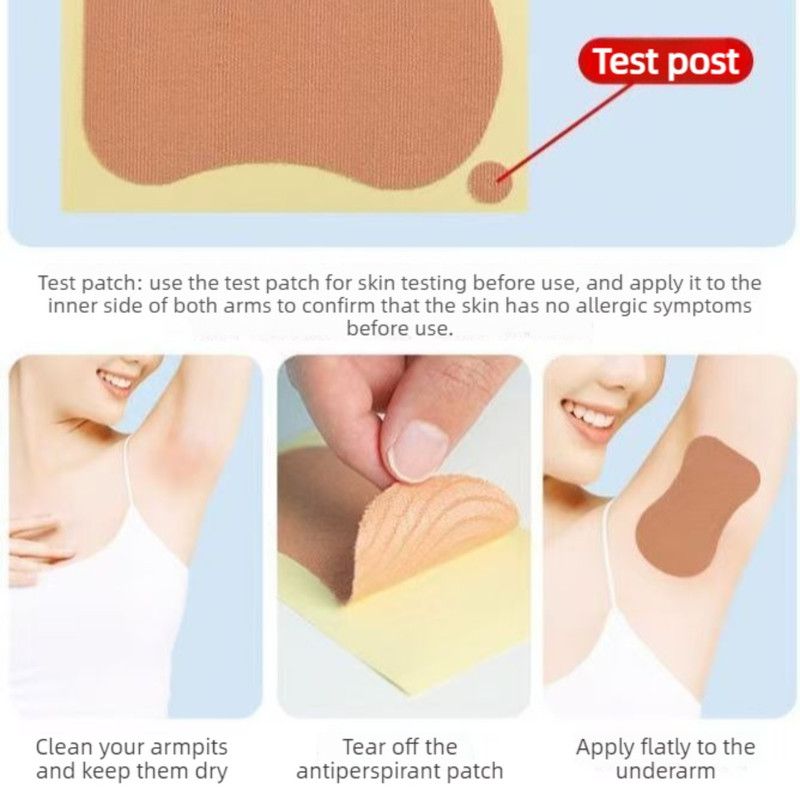 Disposable Underarm Sweat Pads, Unisex Armpit Sweat-Absorbing Patches for Sports, 5 Pairs (10 Pads)