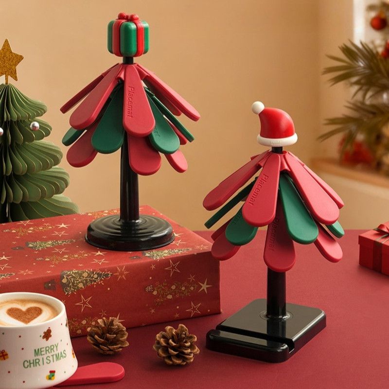 Christmas Tree Trivet, Creative Foldable Heat Resistant Pot Mat & Table Decor