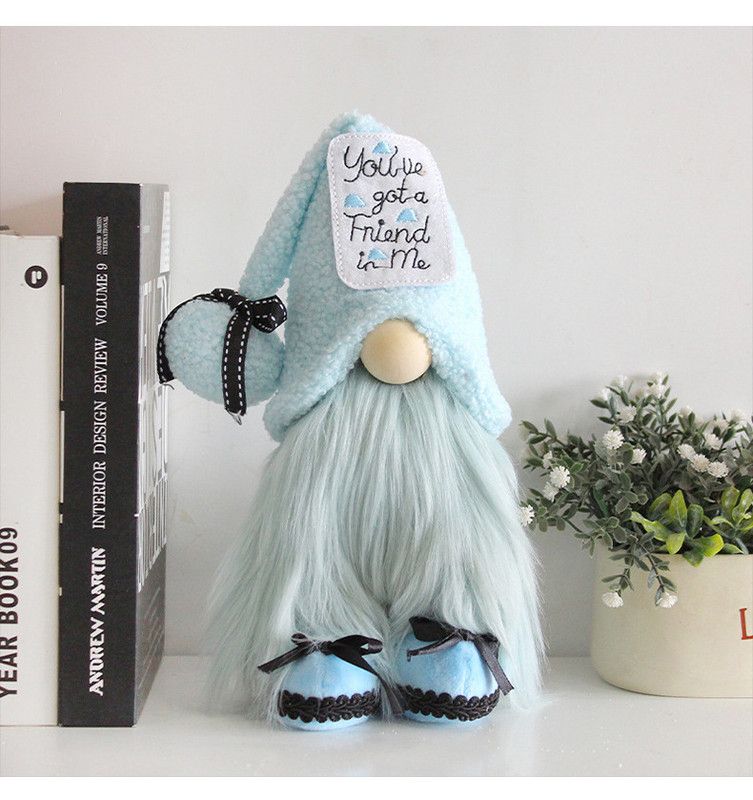 1pc Plush standing gnome doll — faceless old man figurine, festive tabletop ornament and gift.Friendship gnome doll