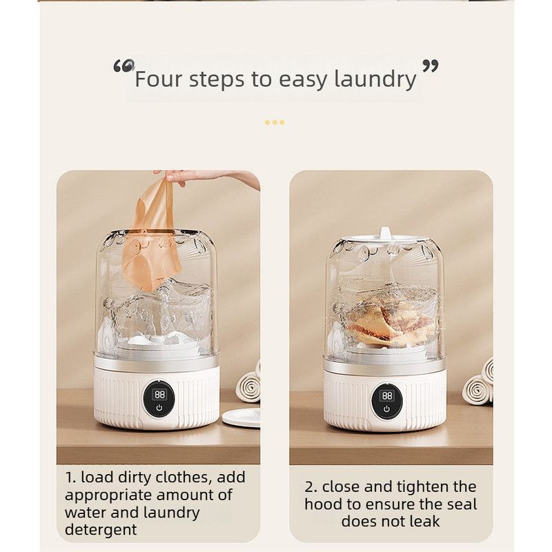 Portable Mini Underwear Socks Washing Machine, Rechargeable Travel Small Personal Laundry Washer