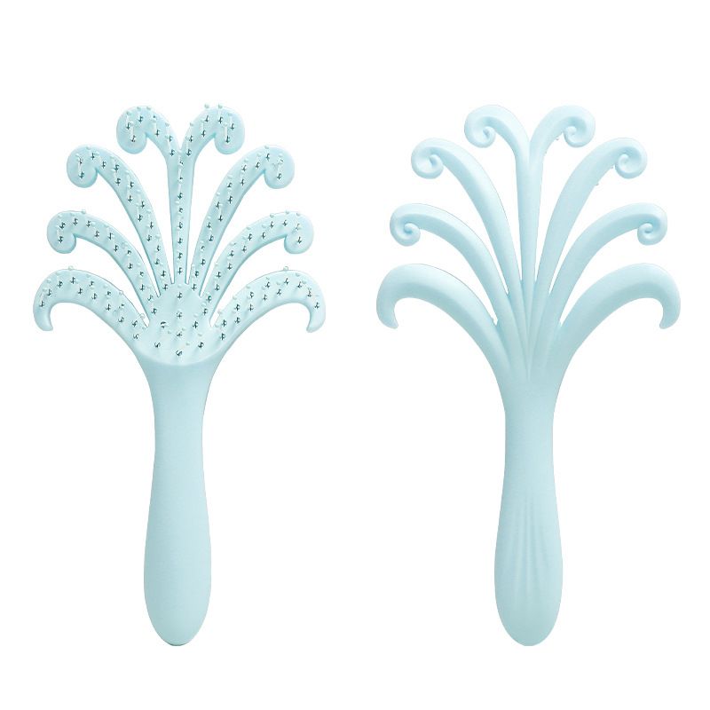 1PC Octopus Scalp Massage Brush – Multi-Functional Detangling Brush – Wet & Dry Use, Tangle-Free – Home Hair Care Brush for Women with Long or Curly Hair,blue.