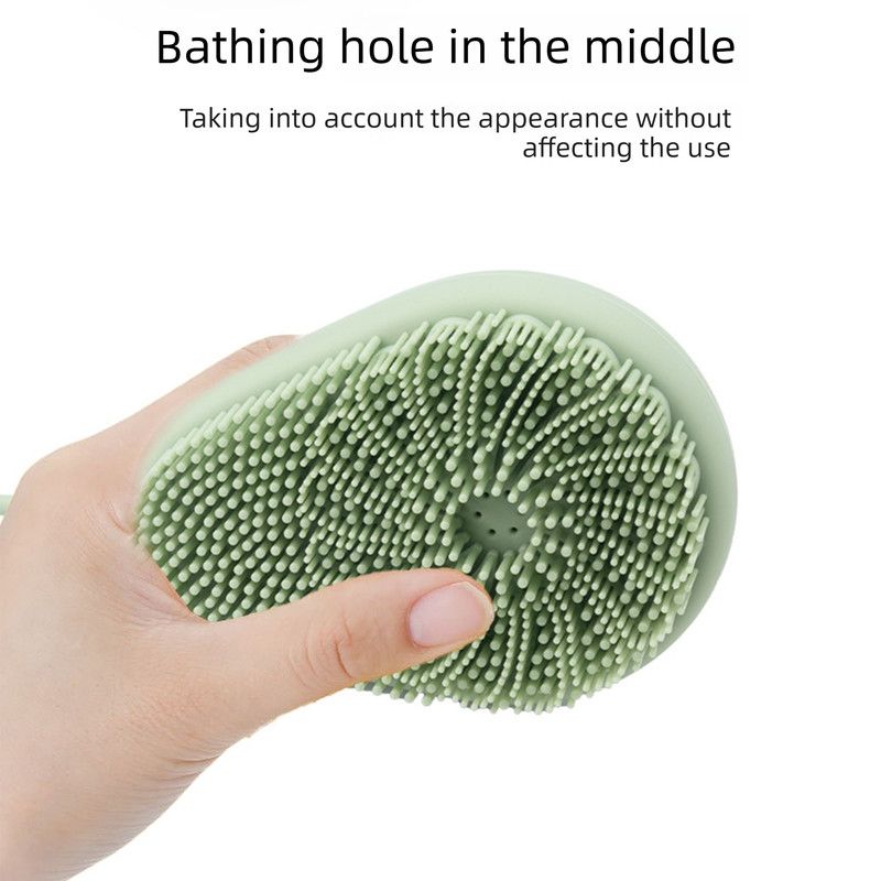 Avocado Shape Silicone Bath Brush Refillable Body Shower Brush with Hanging Loop-Brown