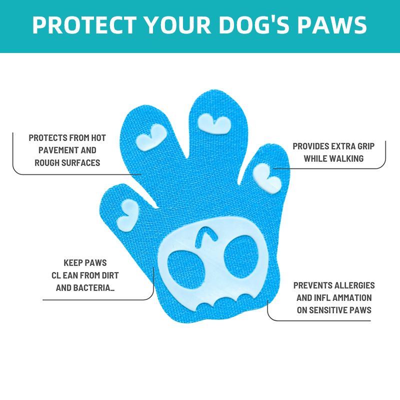 Dog Paw Stickers - Pink - Size M - 8PCS