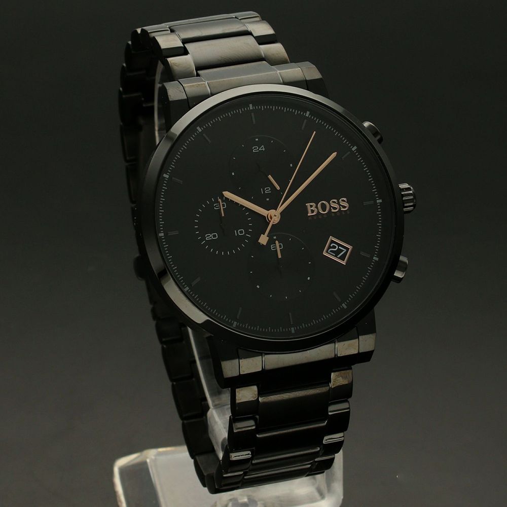 HUGO BOSS MENS INTEGRITY CHRONO WATCH HB1513780 BLACK