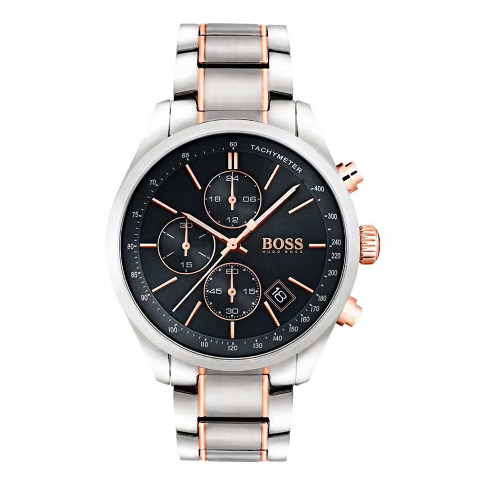Hugo Boss 1513473 Watch Steel Watch Argenta Gilded Rose Black Dial Man
