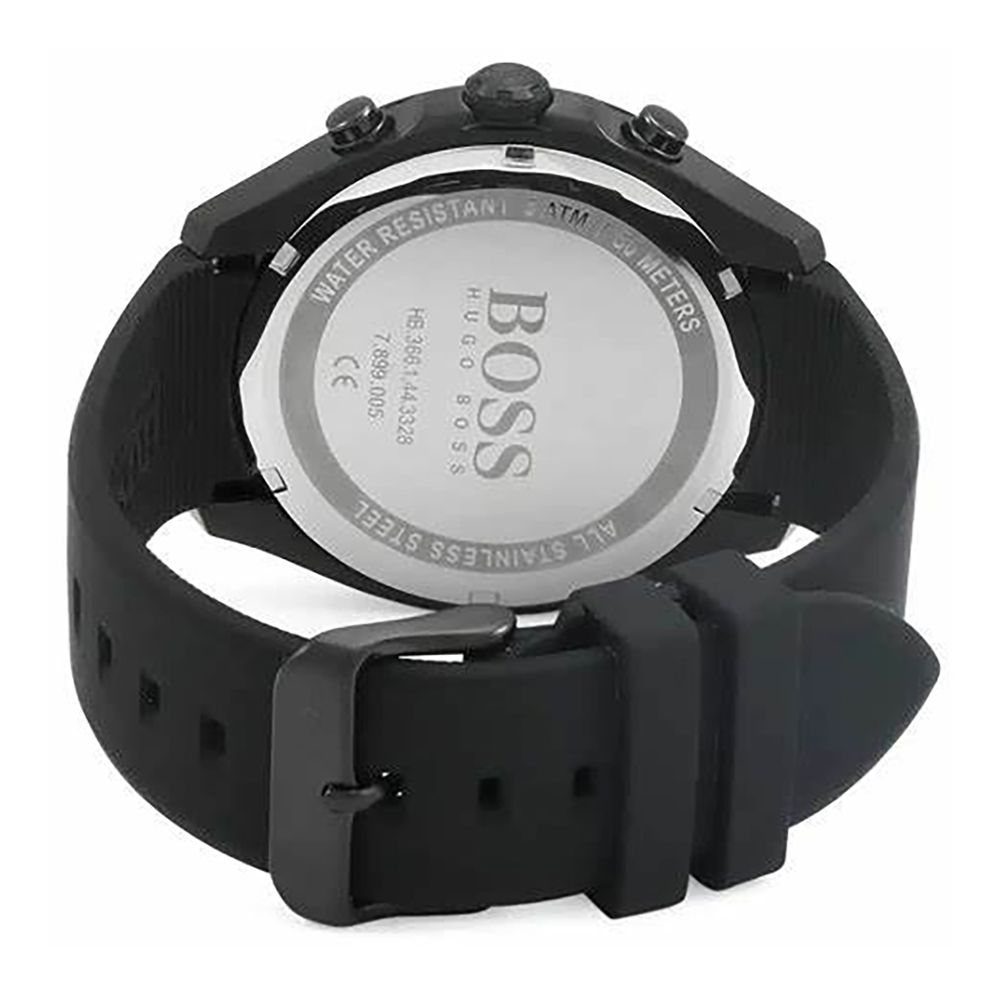 NEW HUGO BOSS VELOCITY 1513720 BLACK RUBBER STRAP MENS WATCH GIFT