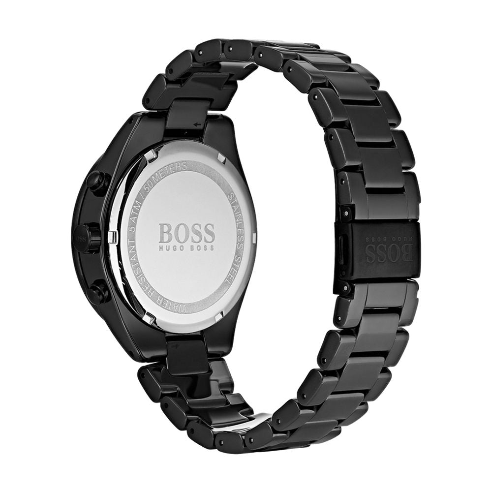 Hugo Boss 1513581 Grand Prix Men's Watch, 44mm Black Stainless Steel Chronograph Wrist Watch for Men