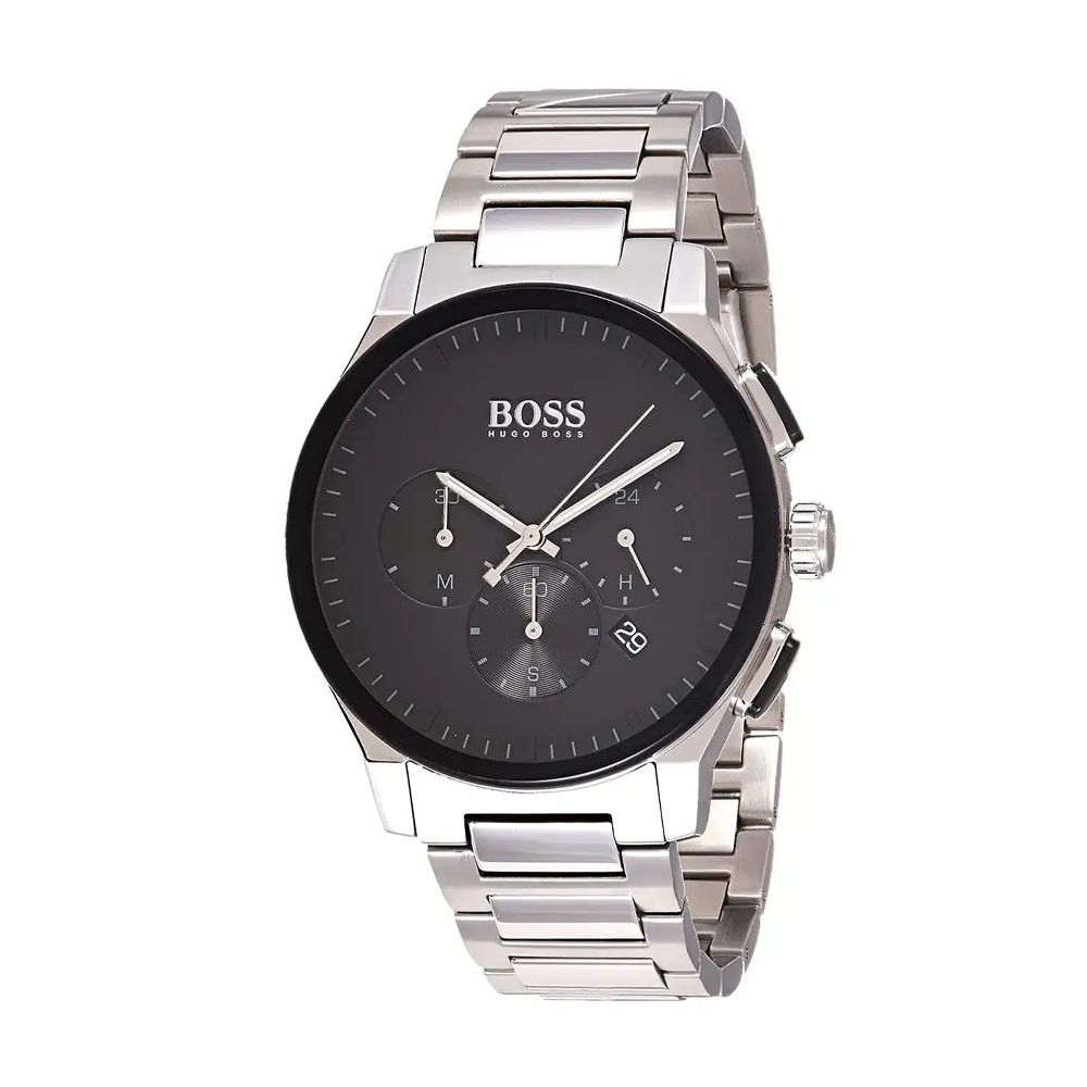 Hugo Boss 1513762 Peak Men's Watch, 44mm Silver Stainless Steel Chronograph Wrist Watch for Men