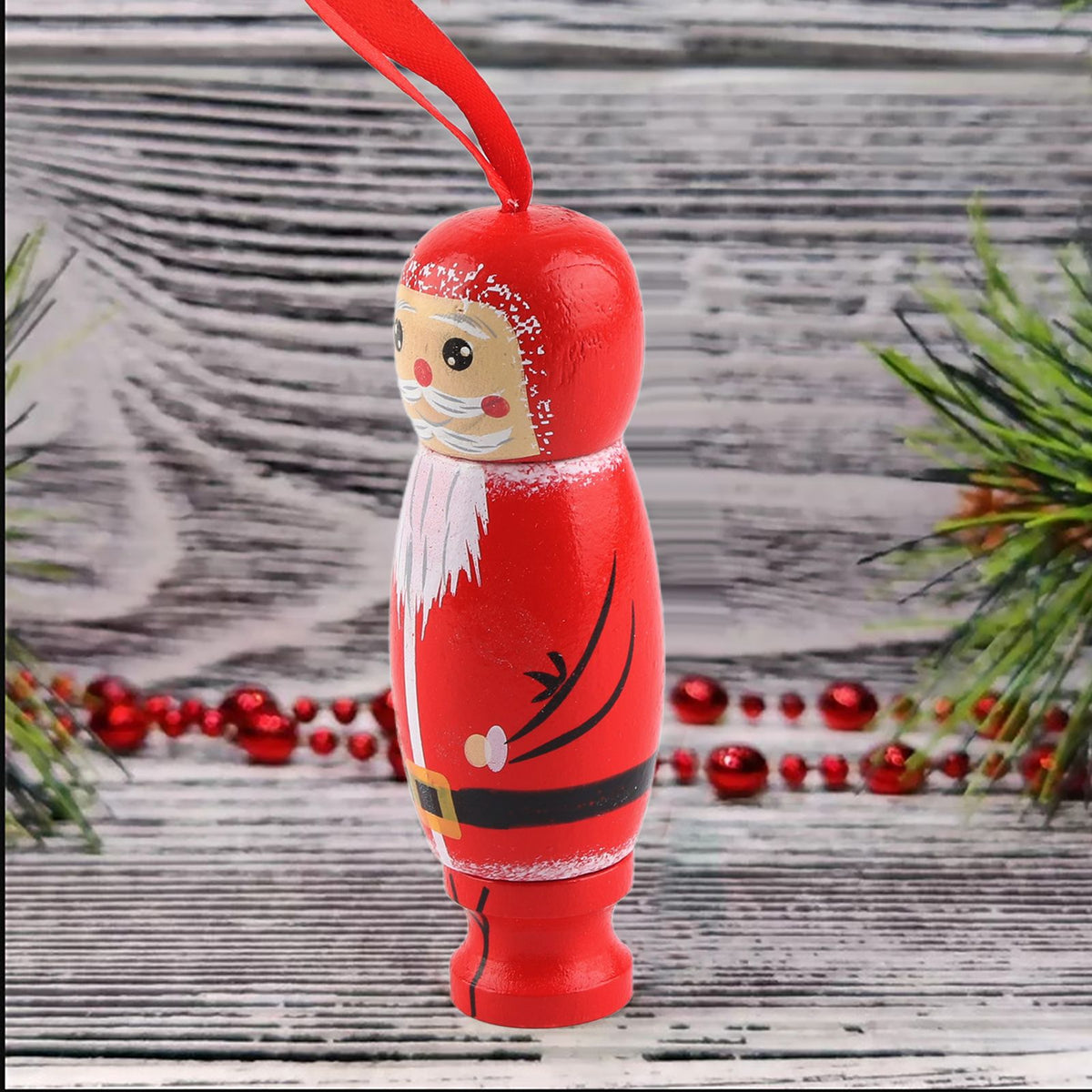 Santa Claus Pendant Funny Santa Ornament Christmas Tree Wooden Fun Crafts Decoration