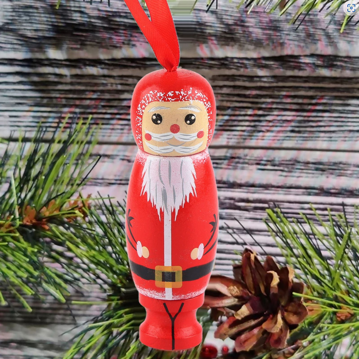 Santa Claus Pendant Funny Santa Ornament Christmas Tree Wooden Fun Crafts Decoration