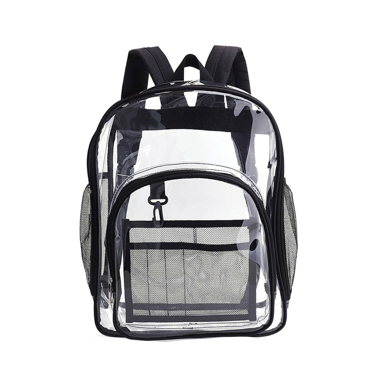 Laptop Backpack School Bags Black Transparent PVC Waterproof Large Capacity for School College Student 36x28x12cm