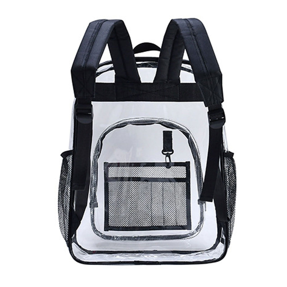 Laptop Backpack School Bags Black Transparent PVC Waterproof Large Capacity for School College Student 36x28x12cm