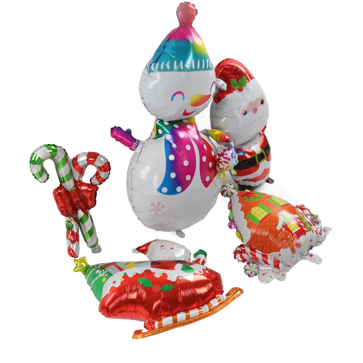 Christmas Foil Balloons Father Christmas Sleigh Father Christmas Snowman Candy House Christmas Ballons Decoration Kit