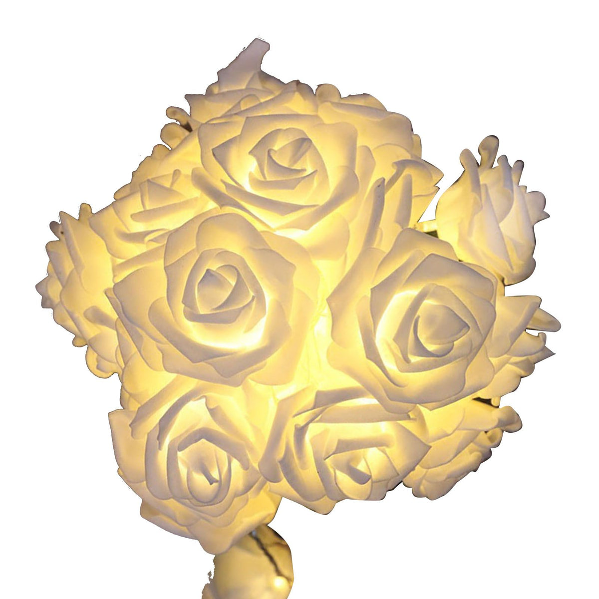 LED Rose Flower String Light Simulated Rose Flower Fairy String Lights for Wedding Home Party Decoration 20 Lamps 9.8ft