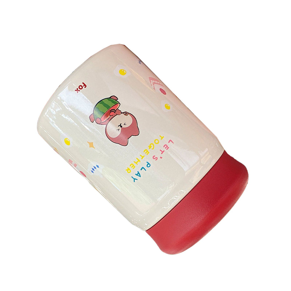 320ml Stainless Steel Insulated Vacuum Food Jar Cup Container with Lid for Outdoor Cartoon Portable Bottle Fox