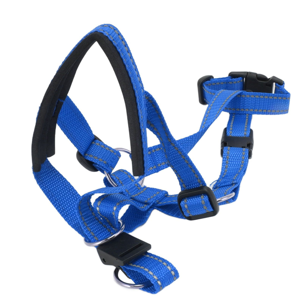 Dog Head Collar Breathable Dog Head Harness Dog Mouth Cover with Adjustable Strap for Outdoor Blue XL