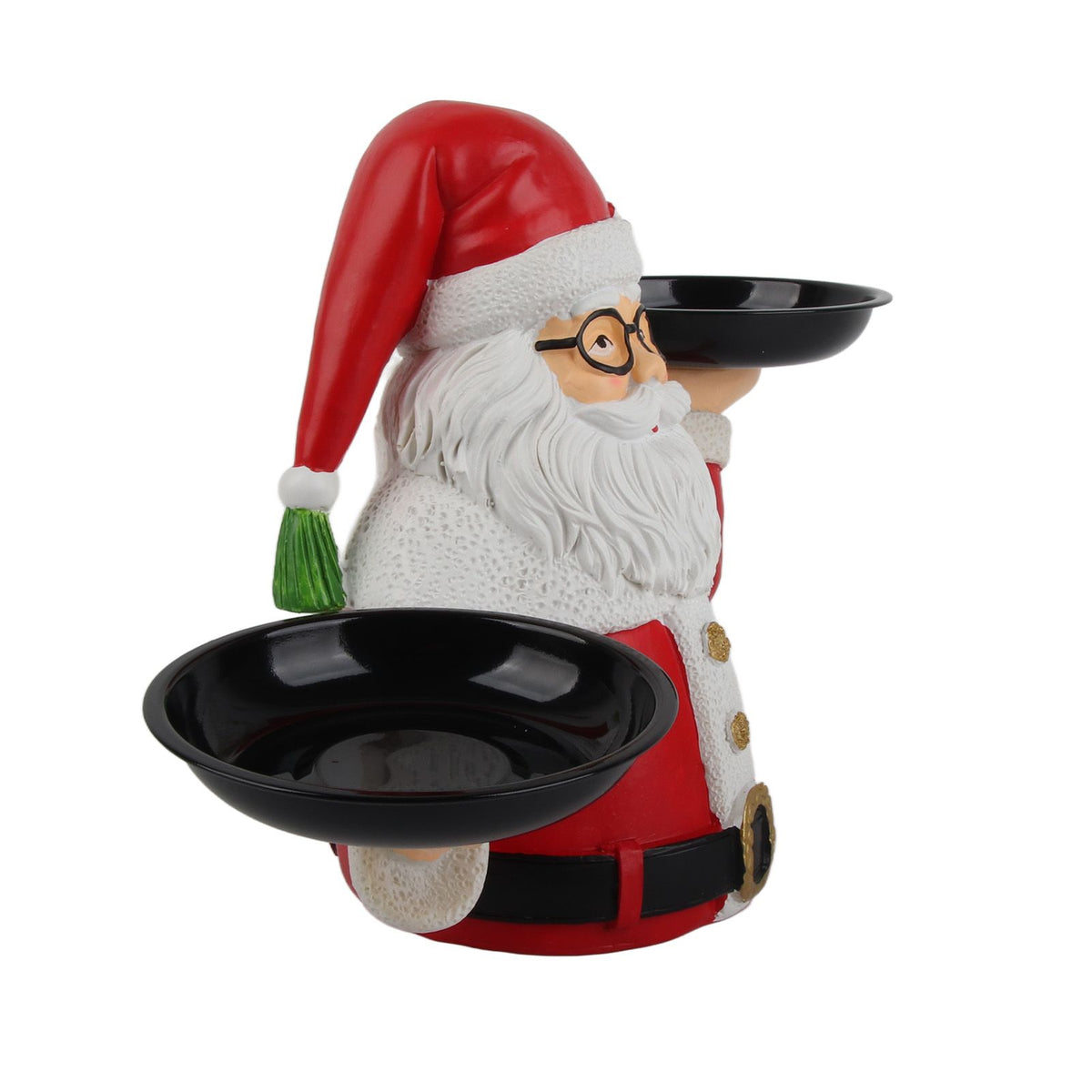 Christmas Snowman Treats Holder Santa Holding Tray Fruit Bowl Rack Resin Home Party Food Snack Storage Rack