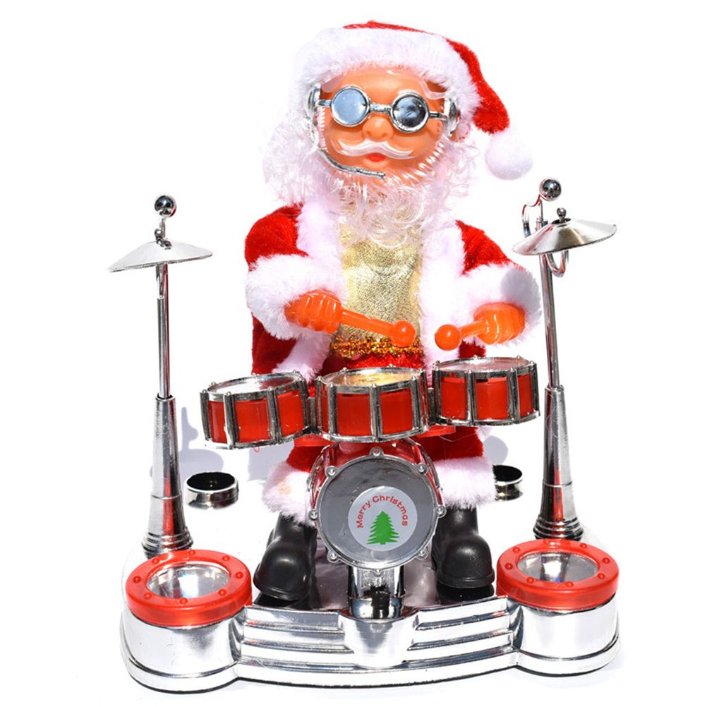 Christmas Electric Music Santa Claus Doll Playing Piano Ornament For Christmas Decorations for Children Gift