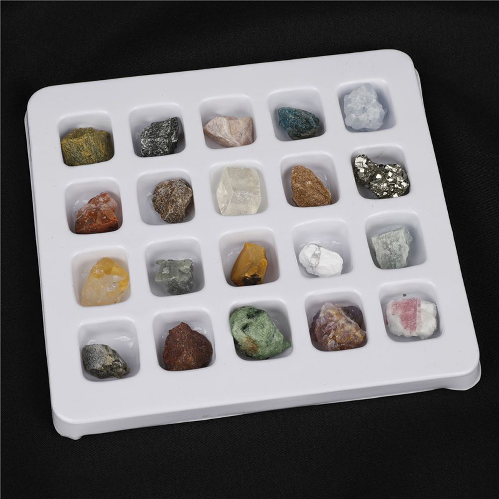 20 Pcs Christmas Advent Calendar Countdown Toy Natural Crystal Agate Stone Rocks Minerals and Fossils Calendar Blind Box Toy for Kids and Geology Enthusiasts