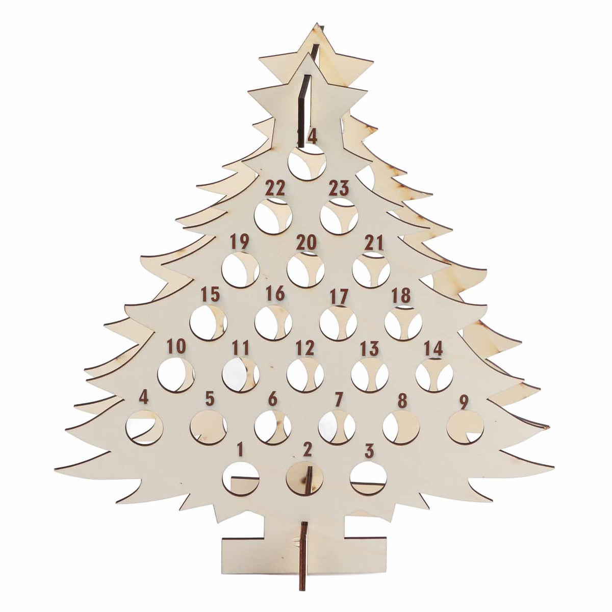 Christmas Advent Calendar Countdown 24 Wooden Christmas Tree Mini Alcohol Holder Wine Bottle Stand Decoration Gifts