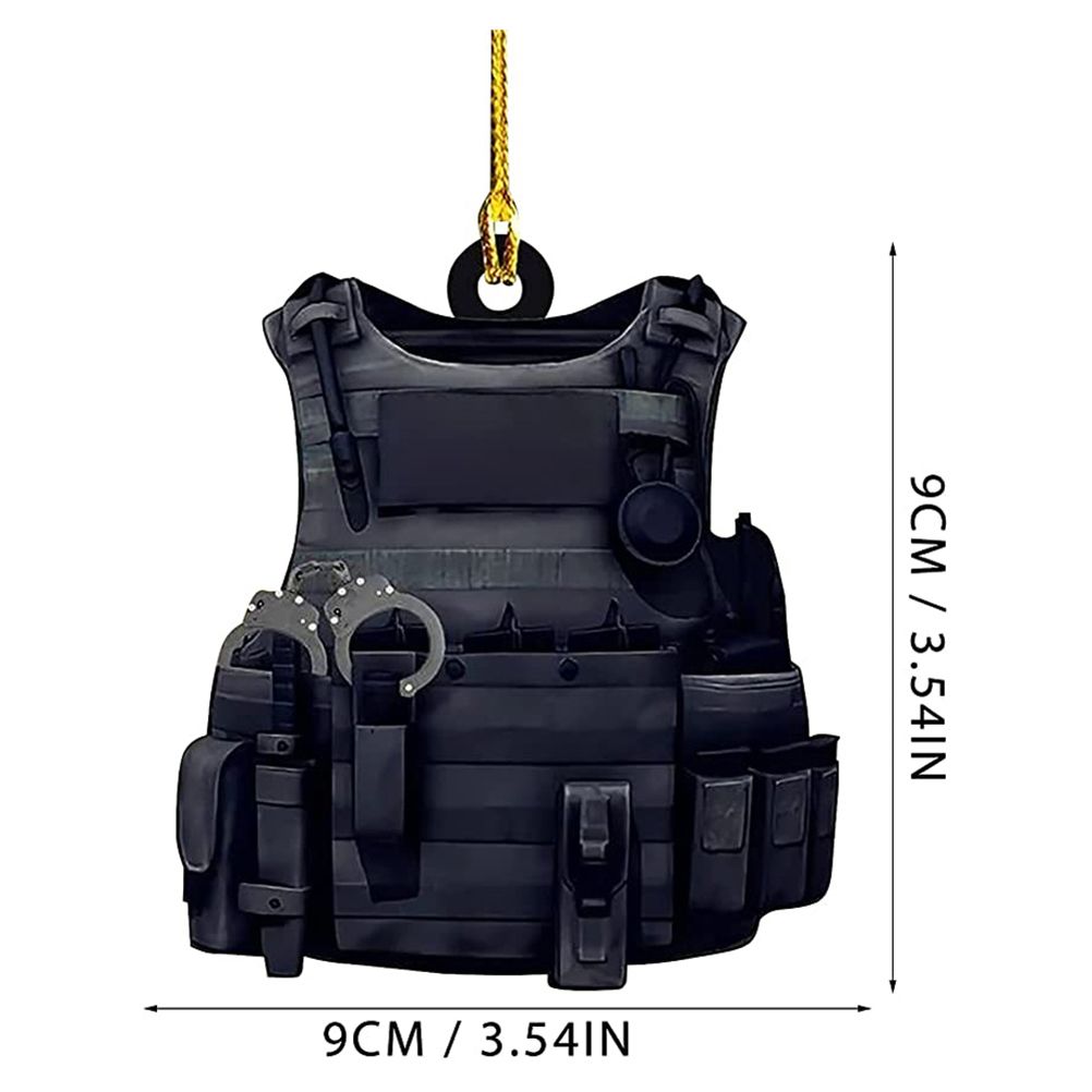 Christmas Pendant Police Equipment Santa Christmas Tree Hanging Ornament Car Rearview Mirror Backpack Pendant Holiday Party Decoration