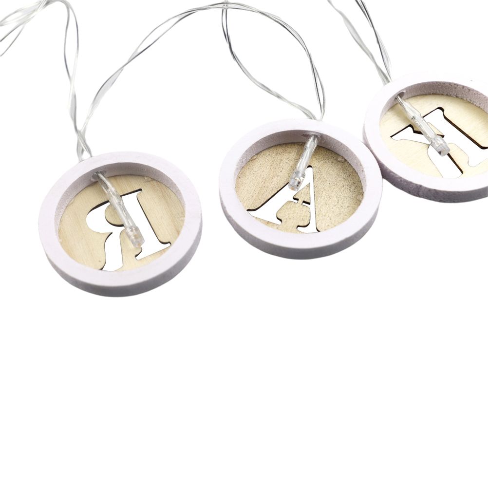 Ramadan LED String Light Decoration Wooden Hollow Letters Pendant for Ramadan Eid Mubarak Home Decor