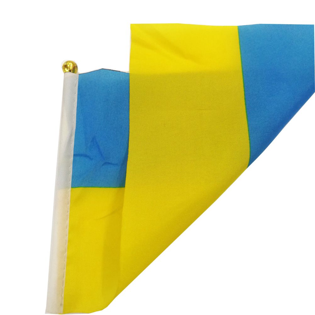 100Pcs Ukraine Hand Held Flags 21*30cm Ukrainian National Mini Stick Flags Party Festival Parades Parties Decor
