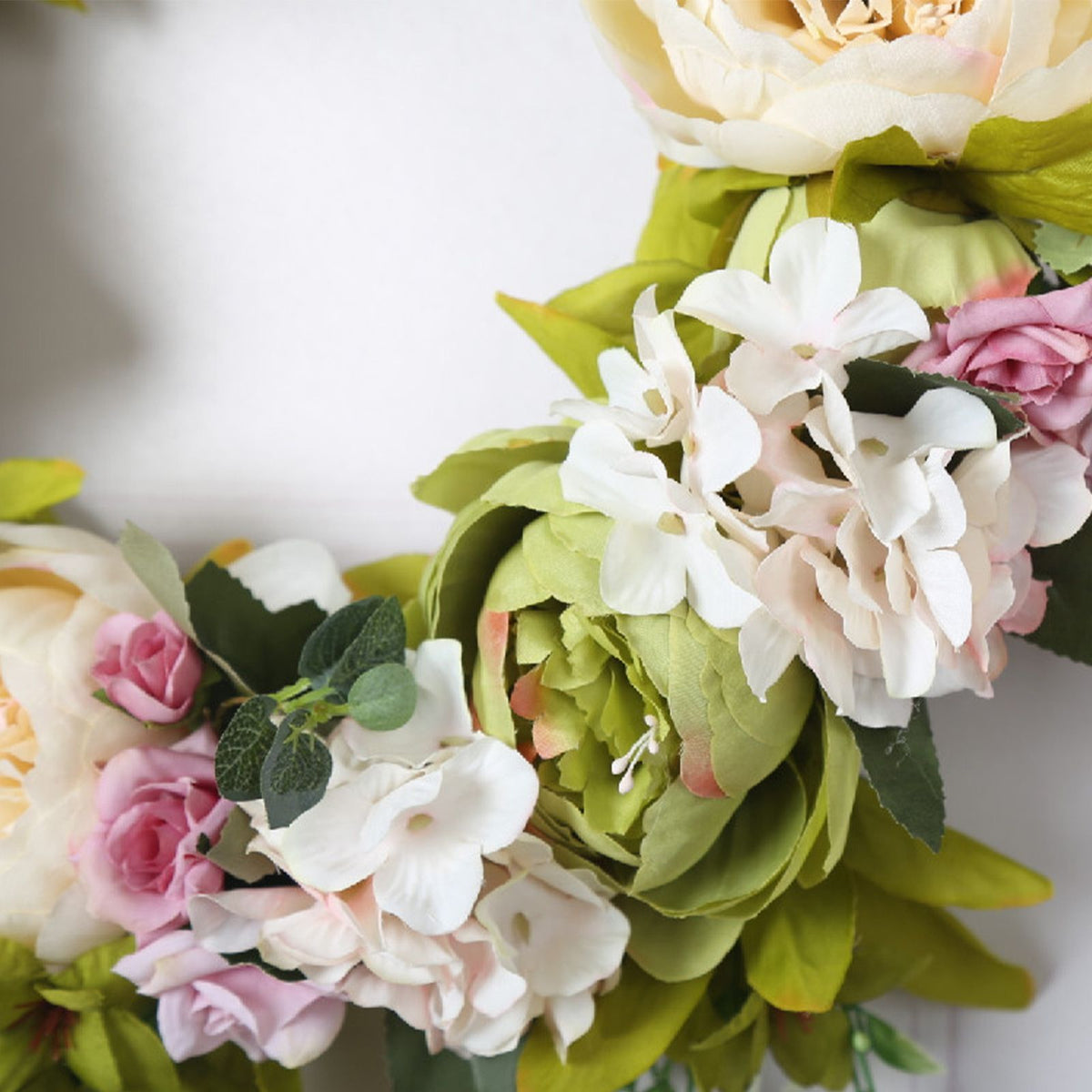 Christmas Wreath Handcraft Peony Wreath Artificial Spring Garland Wreath for Door Wall Wedding Party Home Decor