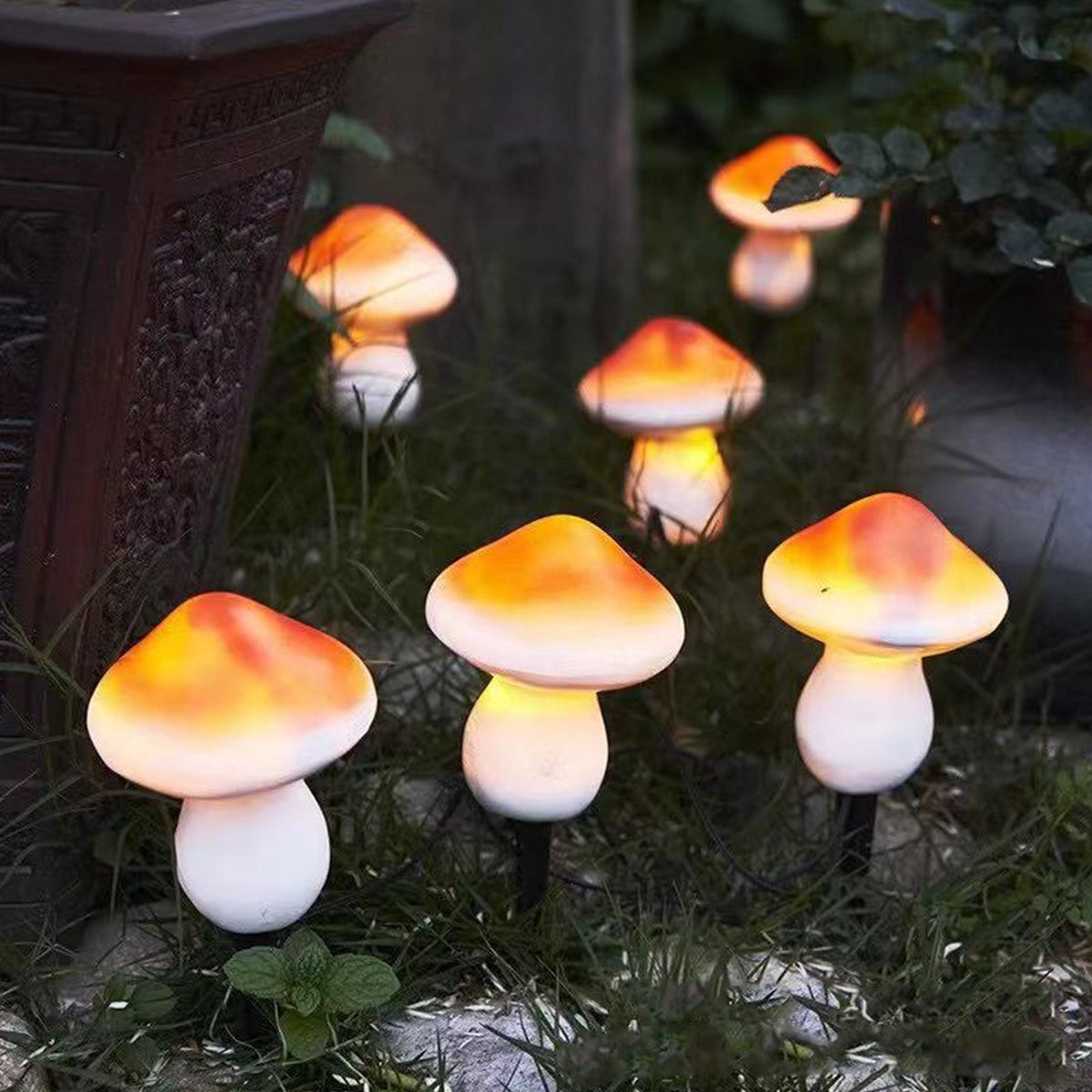 Lawn Garden Mushroom Lights LED Mushroom Lights String Outdoor Decorative Lights