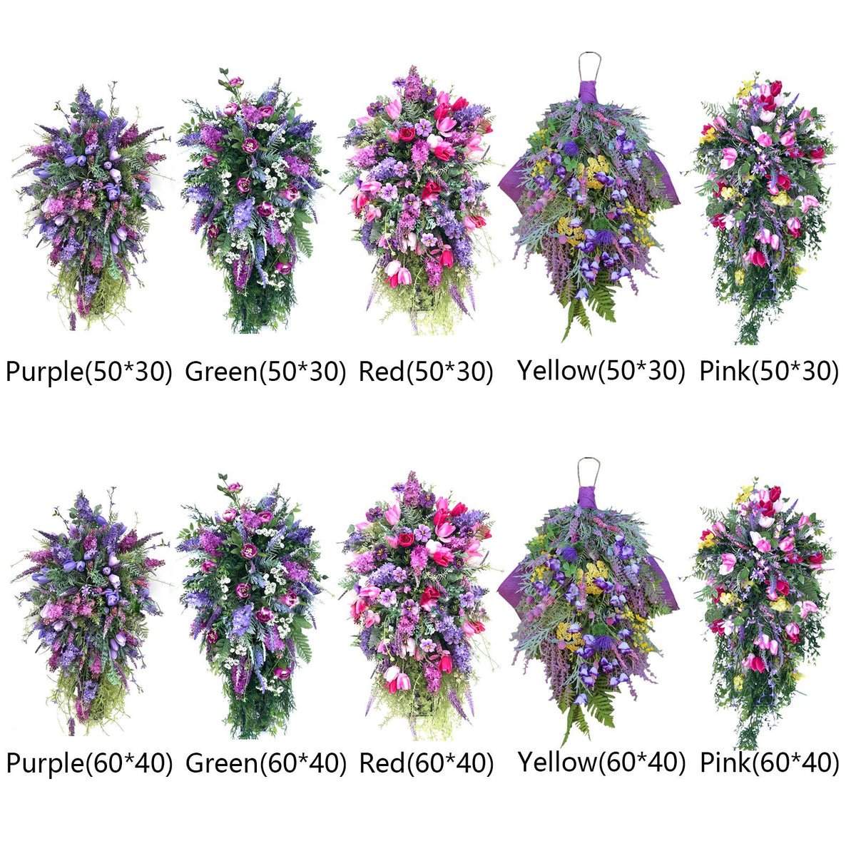 Artificial Flower Wreath Wreath with Lilacs Hyacinths Hydrangeas Spring Summer Floral Greenery Wreath A Small