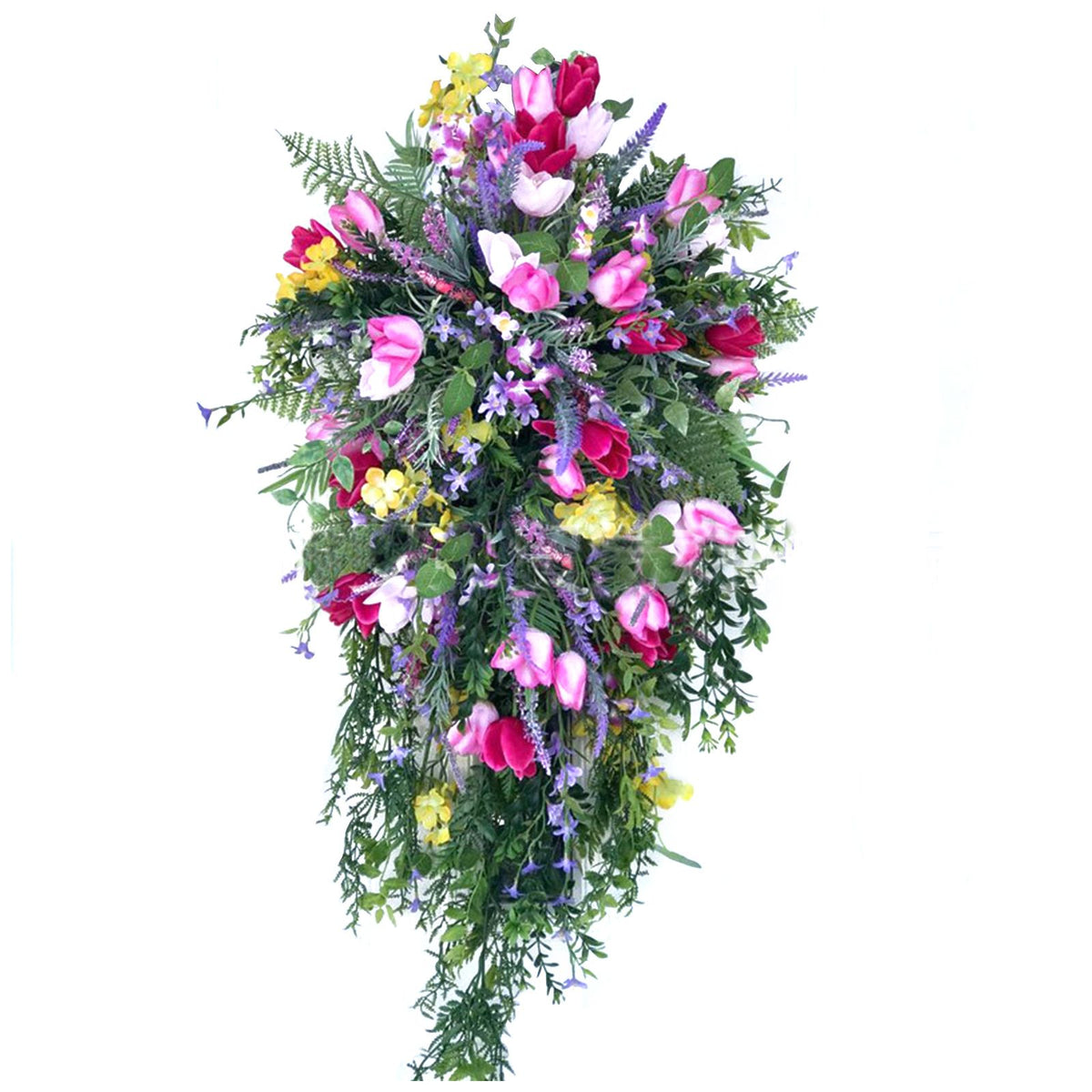 Artificial Flower Wreath Wreath with Lilacs Hyacinths Hydrangeas Spring Summer Floral Greenery Wreath E Small