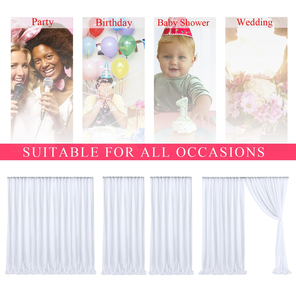Wedding Arch Draping Fabric Background Decorative Wedding Curtain Wedding Party Props