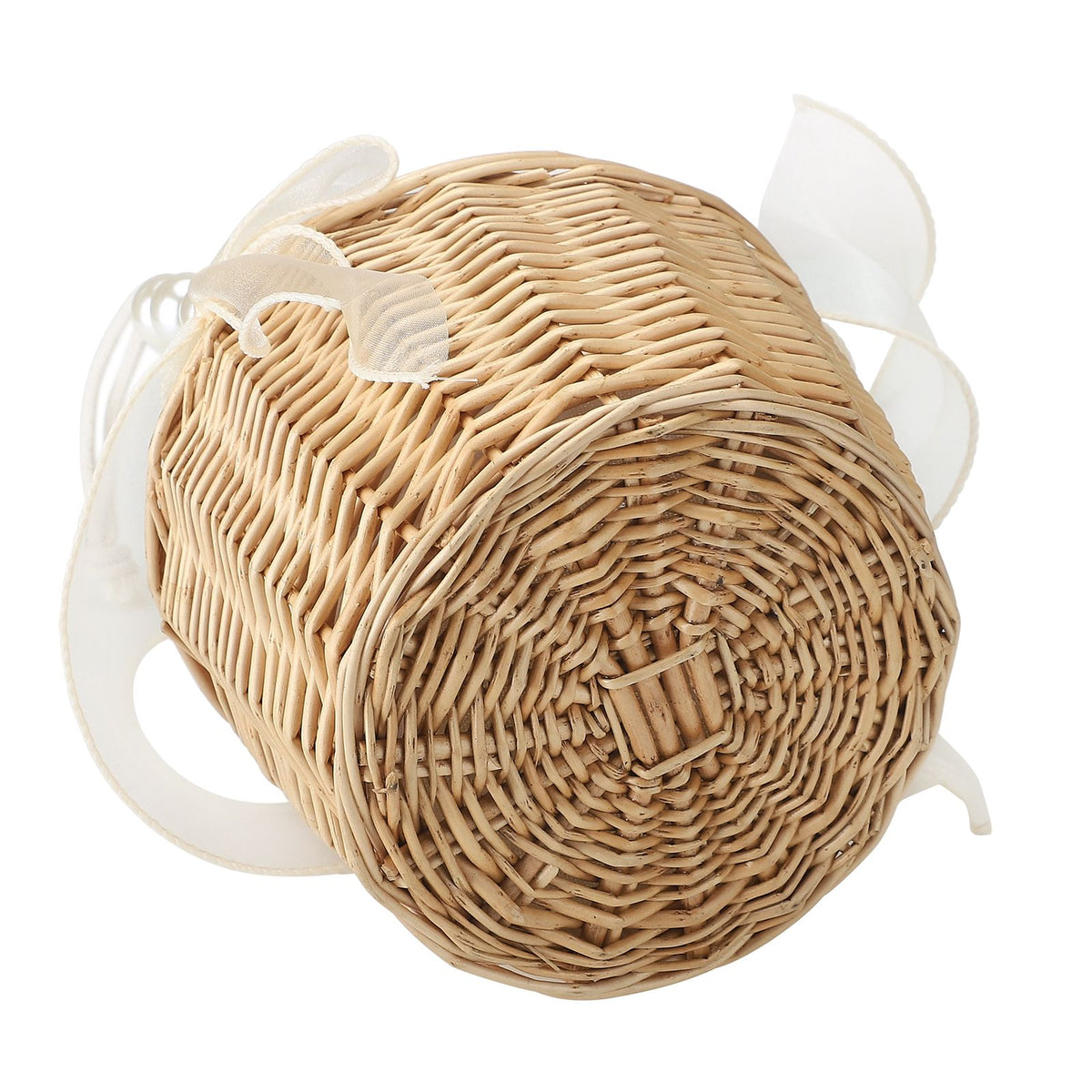 Wedding Ceremony Ring Pillow Flower Basket Portable Burlap Bowknot Vintage Wedding Basket