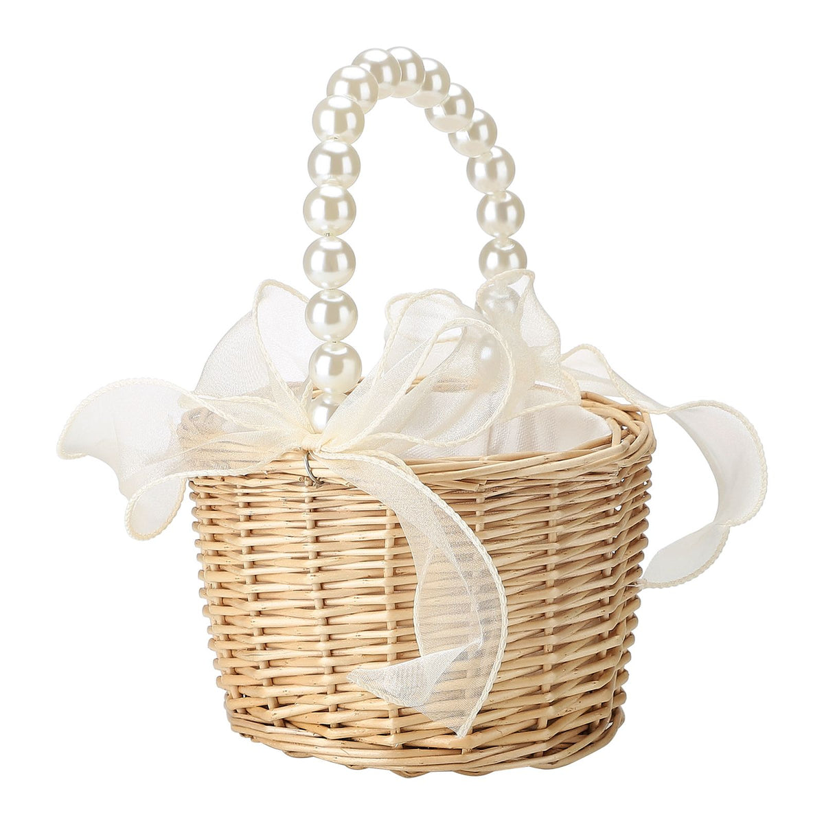 Wedding Ceremony Ring Pillow Flower Basket Portable Burlap Bowknot Vintage Wedding Basket