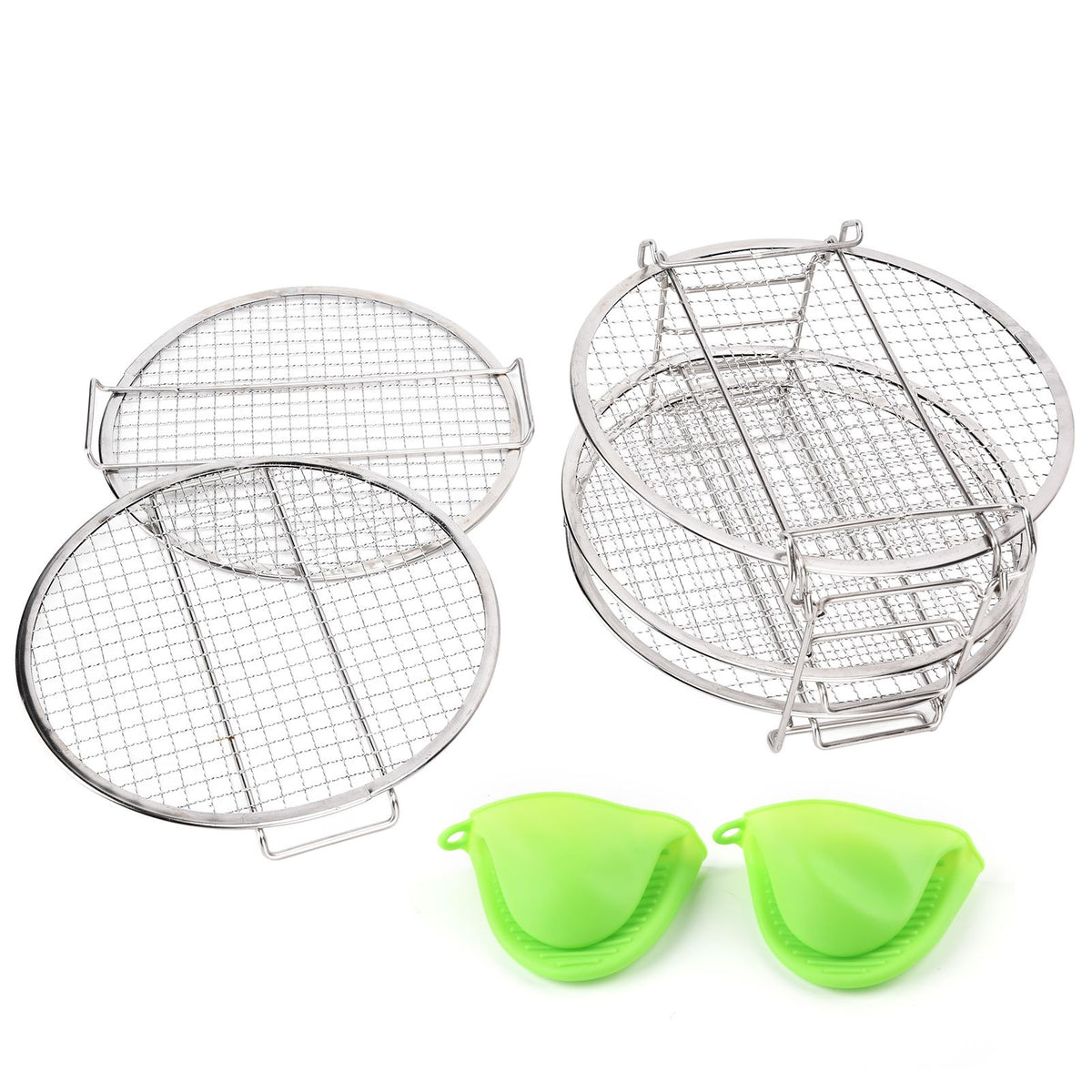 Stackable Dehydrator Rack Stainless Steel Drying Rack with Anti Scalding Gloves Fit for Ninja Foodi Fryer