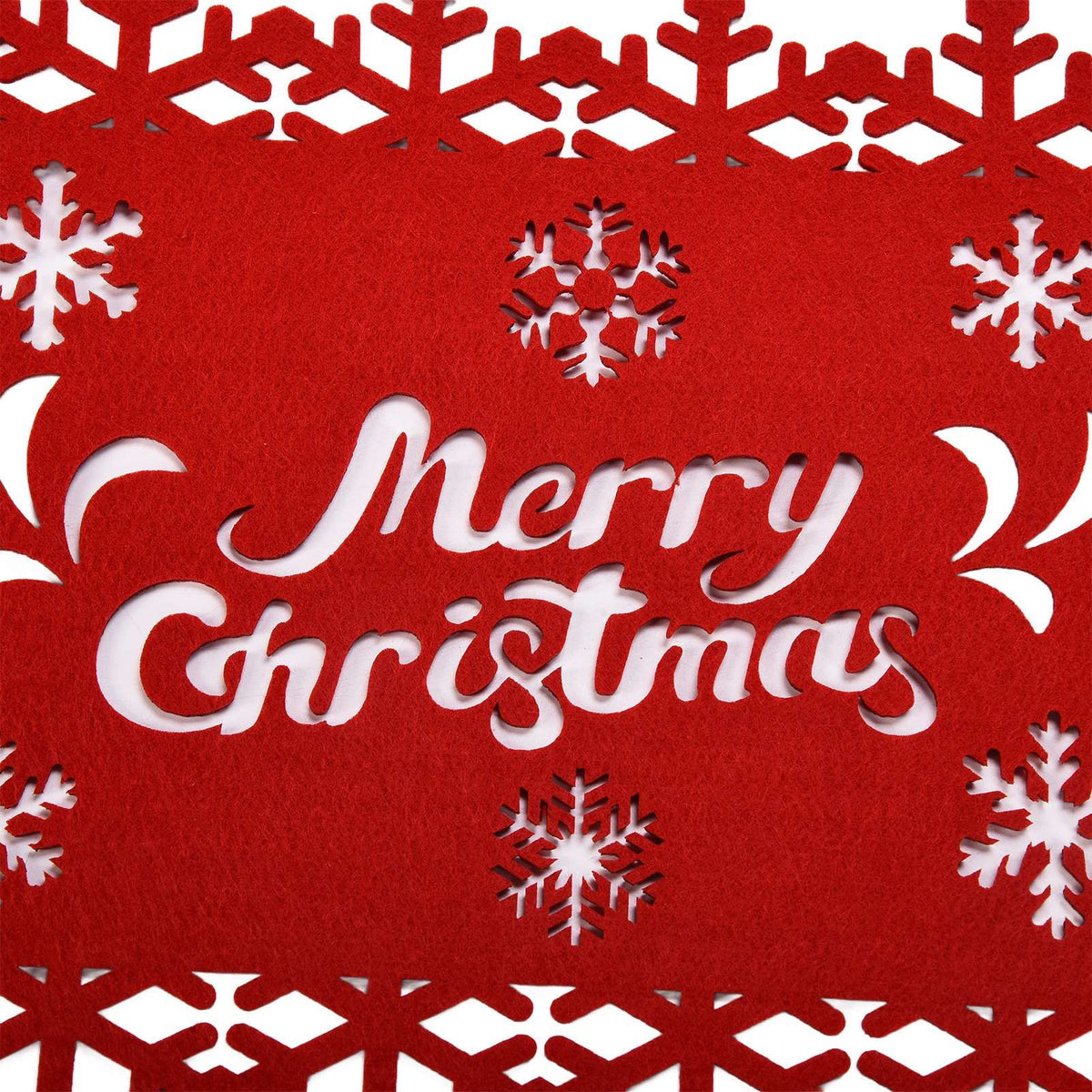Christmas Table Runner Placemat Heat Protection Water Absorption Felt Table Runner Placemat(4 English Placemats 4 Coasters )