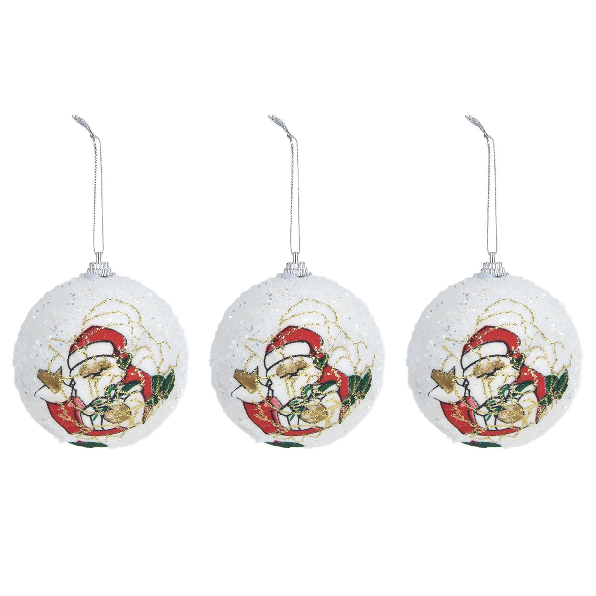 3PCS Christmas Ball Foam Hanging Christmas Tree Ornament for Festival Party DecorationWhite