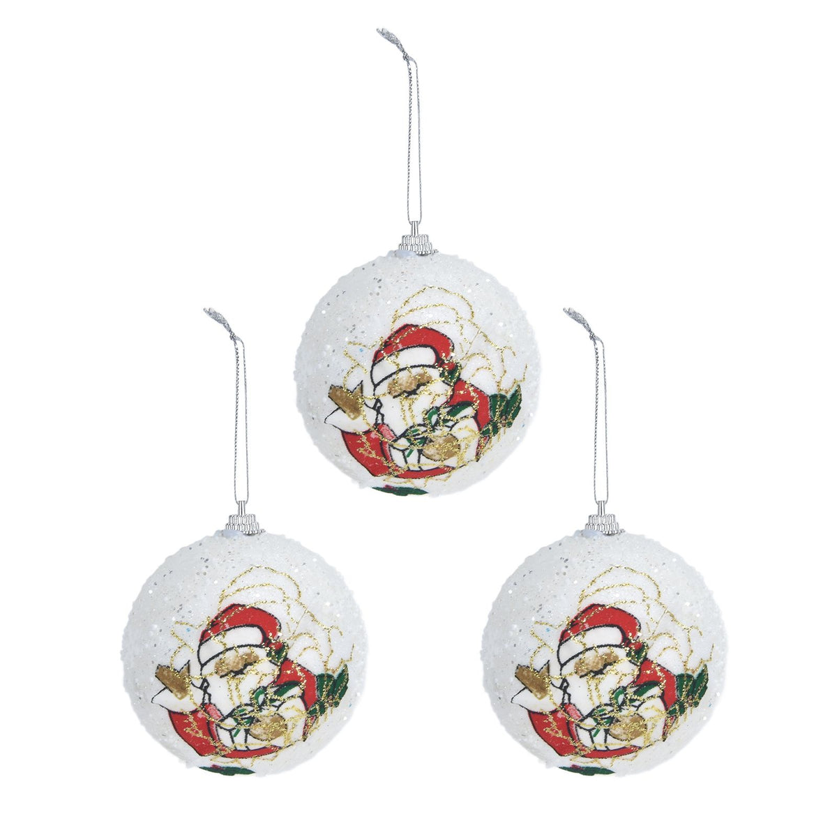 3PCS Christmas Ball Foam Hanging Christmas Tree Ornament for Festival Party DecorationWhite