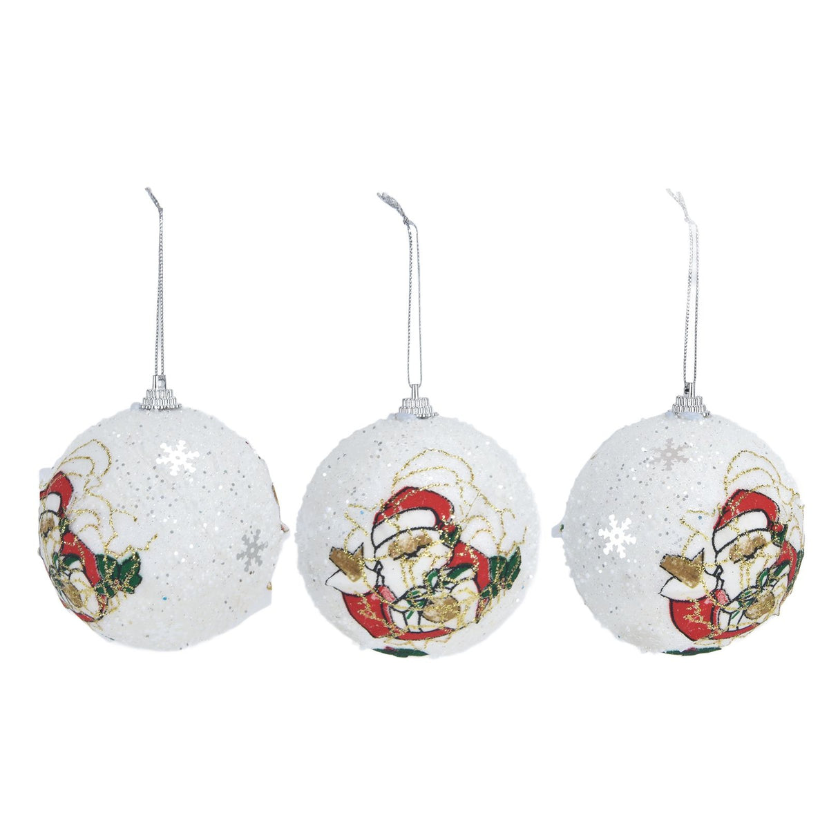 3PCS Christmas Ball Foam Hanging Christmas Tree Ornament for Festival Party DecorationWhite