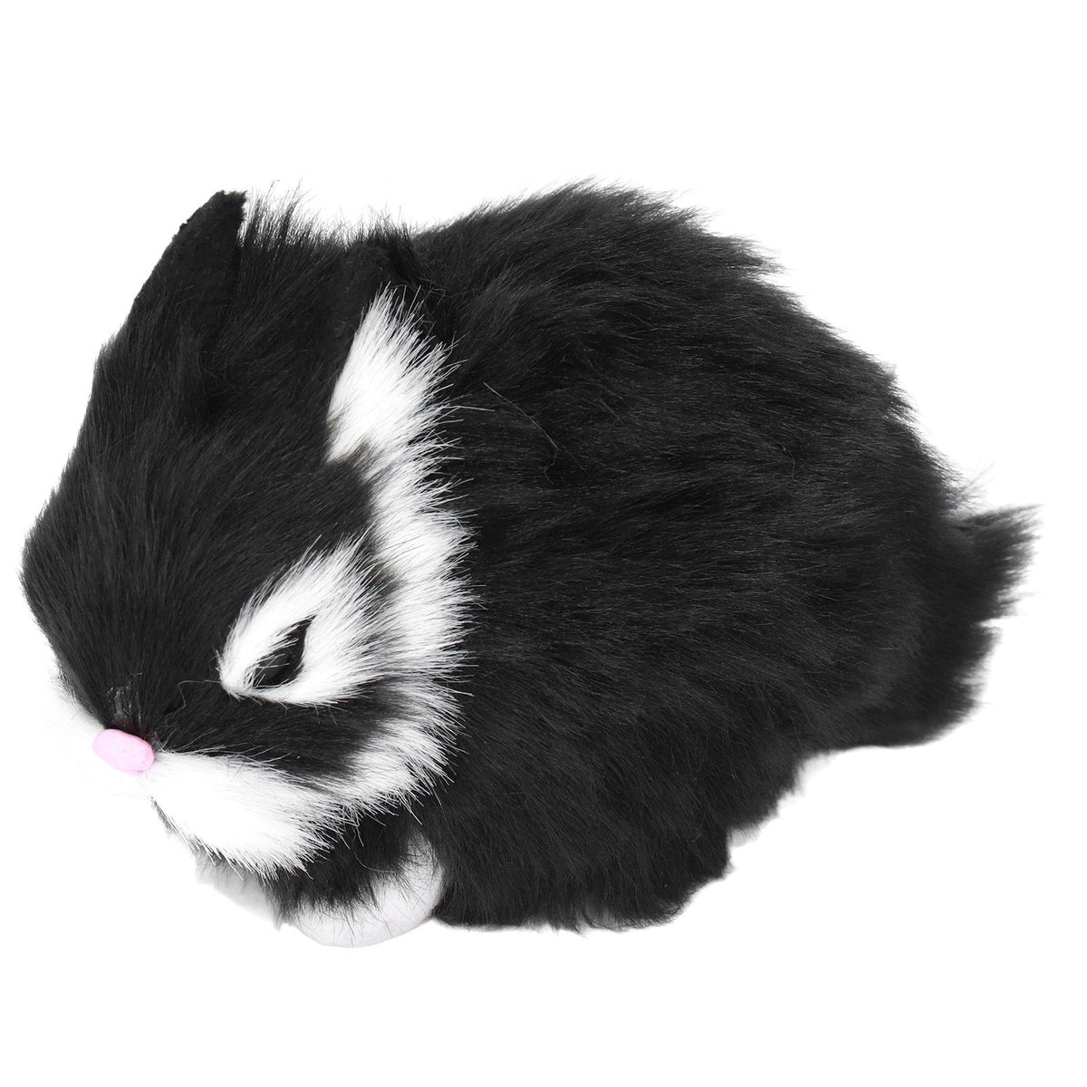 Miniature Plush Rabbits Plastic Plush Material Soft Comfortable Durable Rabbits Stuffed Doll for Table DecorationBlack