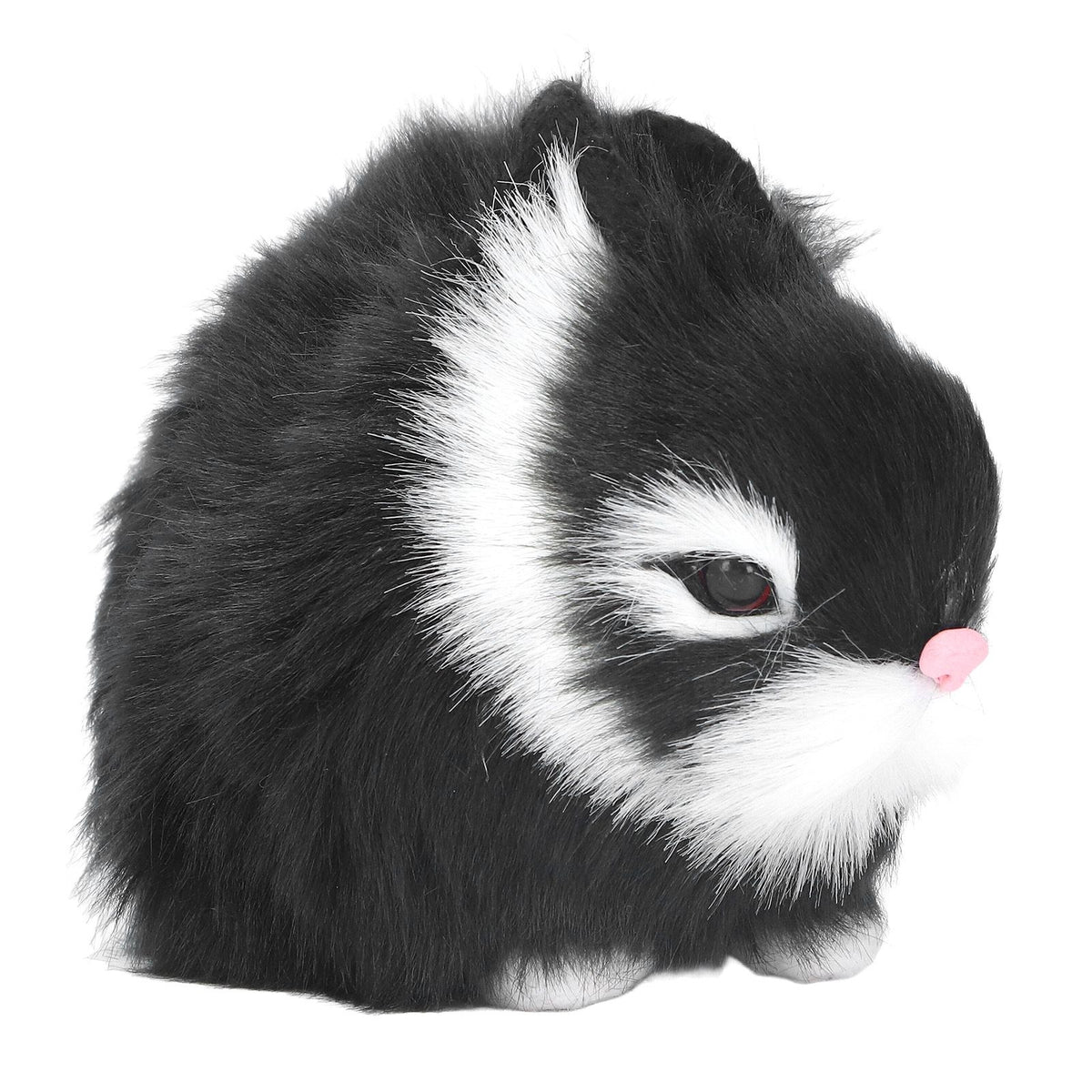 Miniature Plush Rabbits Plastic Plush Material Soft Comfortable Durable Rabbits Stuffed Doll for Table DecorationBlack