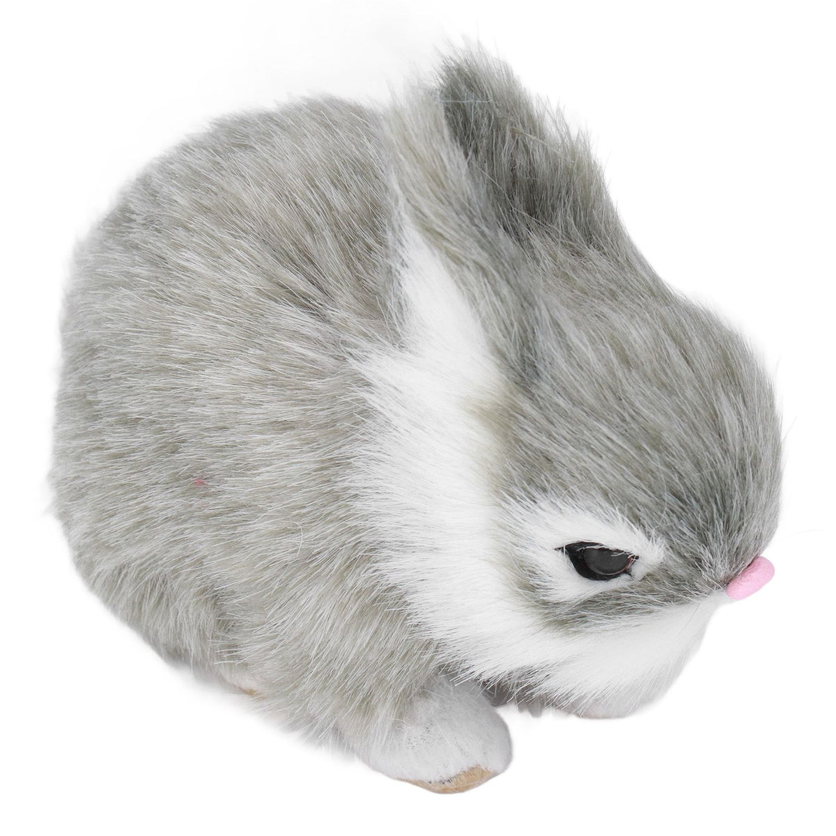 Miniature Plush Rabbits Plastic Plush Material Soft Comfortable Durable Rabbits Stuffed Doll for Table DecorationGrey