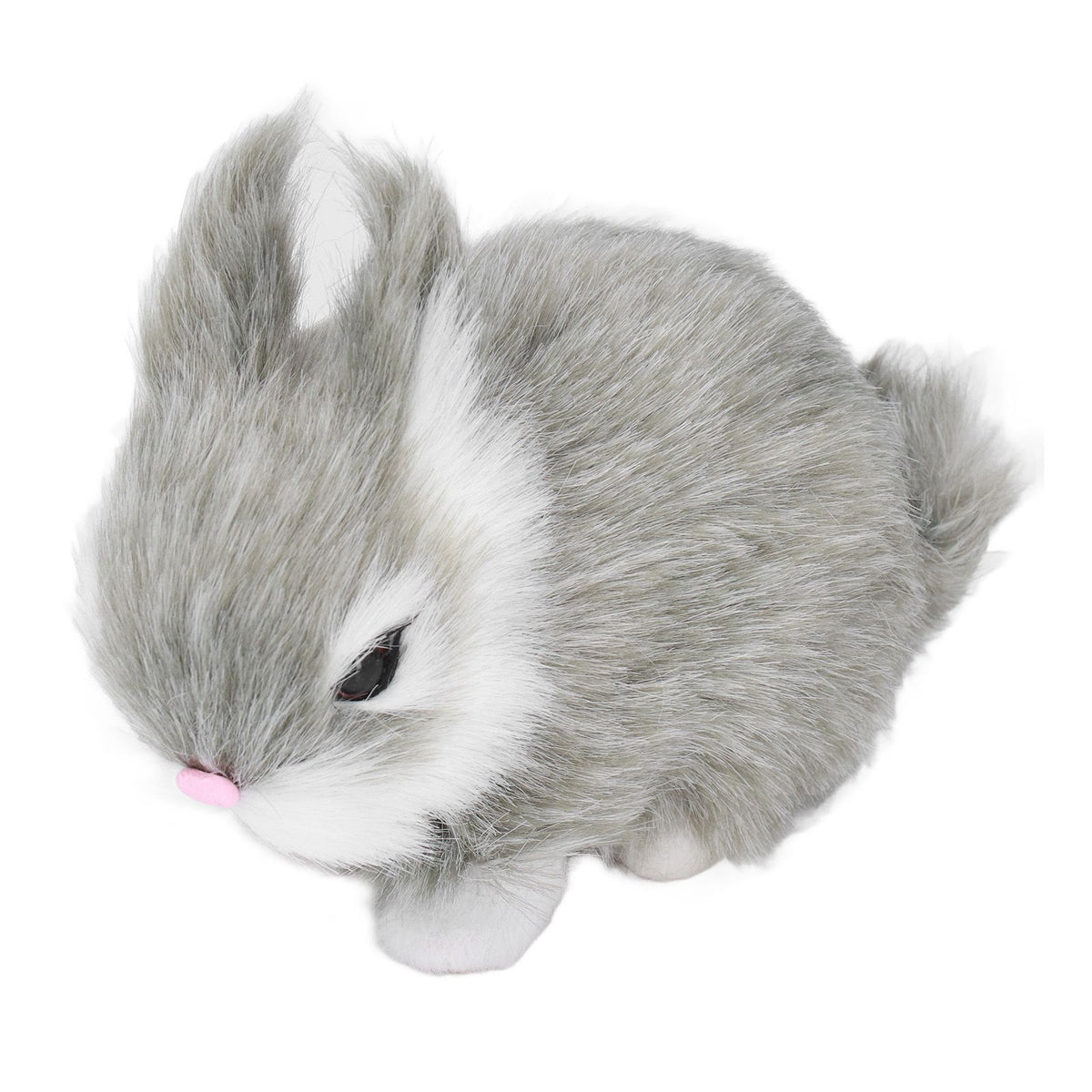 Miniature Plush Rabbits Plastic Plush Material Soft Comfortable Durable Rabbits Stuffed Doll for Table DecorationGrey