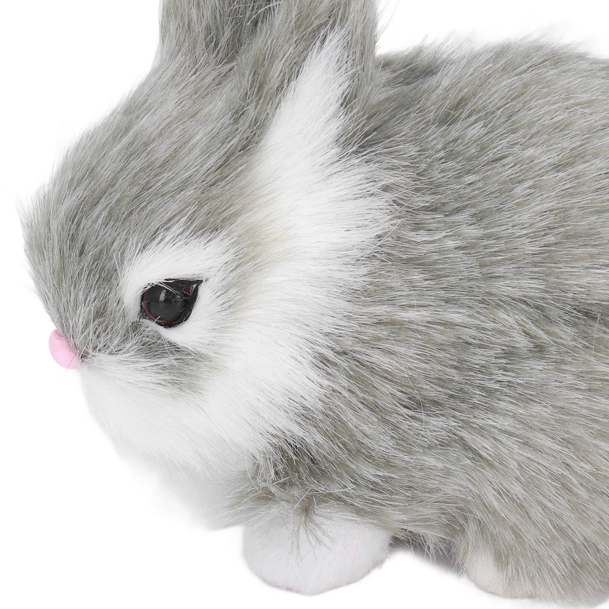 Miniature Plush Rabbits Plastic Plush Material Soft Comfortable Durable Rabbits Stuffed Doll for Table DecorationGrey